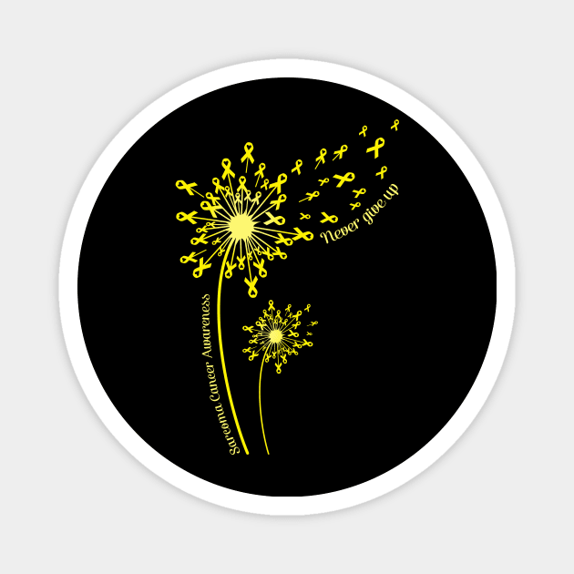 Dandelion Sarcoma Cancer Awareness Never Give Up T-shirt Magnet by Elliottda